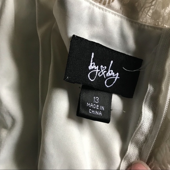 White Lace Blue Knee Length Dress - Picture 6 of 8